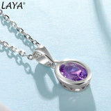 LAYA 925 Silver Colorful Crystal Pendant Necklace