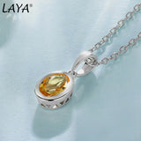 LAYA 925 Silver Colorful Crystal Pendant Necklace