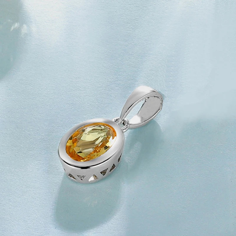 LAYA 925 Silver Colorful Crystal Pendant Necklace