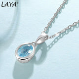 LAYA 925 Silver Colorful Crystal Pendant Necklace