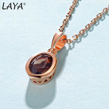 LAYA 925 Silver Colorful Crystal Pendant Necklace
