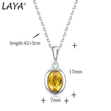 LAYA 925 Silver Colorful Crystal Pendant Necklace