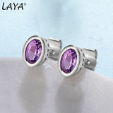 LAYA 925 Silver Colorful Crystal Earrings