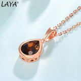 LAYA 925 Silver Crystal Pendant Necklace For Women