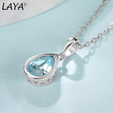 LAYA 925 Silver Crystal Pendant Necklace For Women