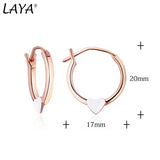 LAYA 925 Silver Red Enamel Hoop Plain Earrings For Women