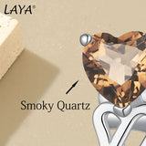 LAYA 925 Sterling Silver Crystal Heart Shape Earrings