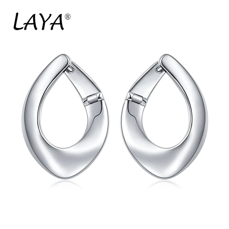 Personalized 925 Sterling Silver Oval Drop Earrings for Women