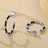 LAYA Hoop Earrings Sparkling Zircon Enamel 925 Sterling Silver Fine Jewelry