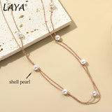 LAYA Pearl Pendant Choker Necklace 925 Sterling Silver Fine Jewellery