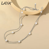 LAYA Pearl Pendant Choker Necklace 925 Sterling Silver Fine Jewellery