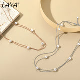 LAYA Pearl Pendant Choker Necklace 925 Sterling Silver Fine Jewellery