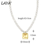 LAYA Shell Pearl Necklace Women Party Beaded Chain Choker Minimalist Jewelry