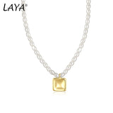 LAYA Shell Pearl Necklace Women Party Beaded Chain Choker Minimalist Jewelry