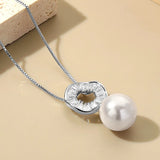 LAYA Zircon Shell Pearl Pendant Necklace 925 Silver