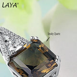LAYA Smoky Quartz 925 Silver Pendant Necklace 5.4 Carats