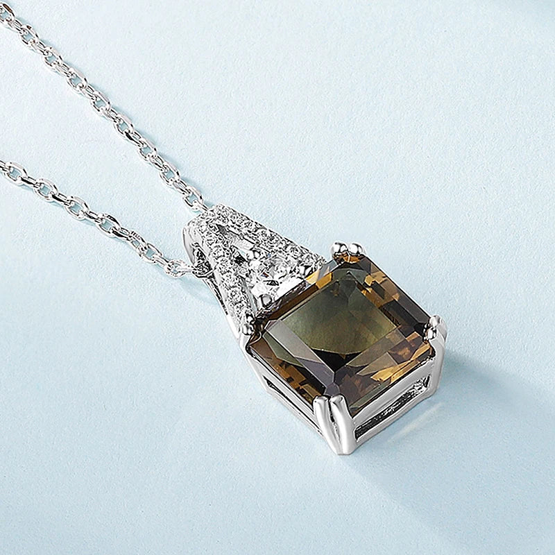 LAYA Smoky Quartz 925 Silver Pendant Necklace 5.4 Carats