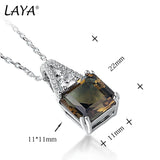 LAYA Smoky Quartz 925 Silver Pendant Necklace 5.4 Carats