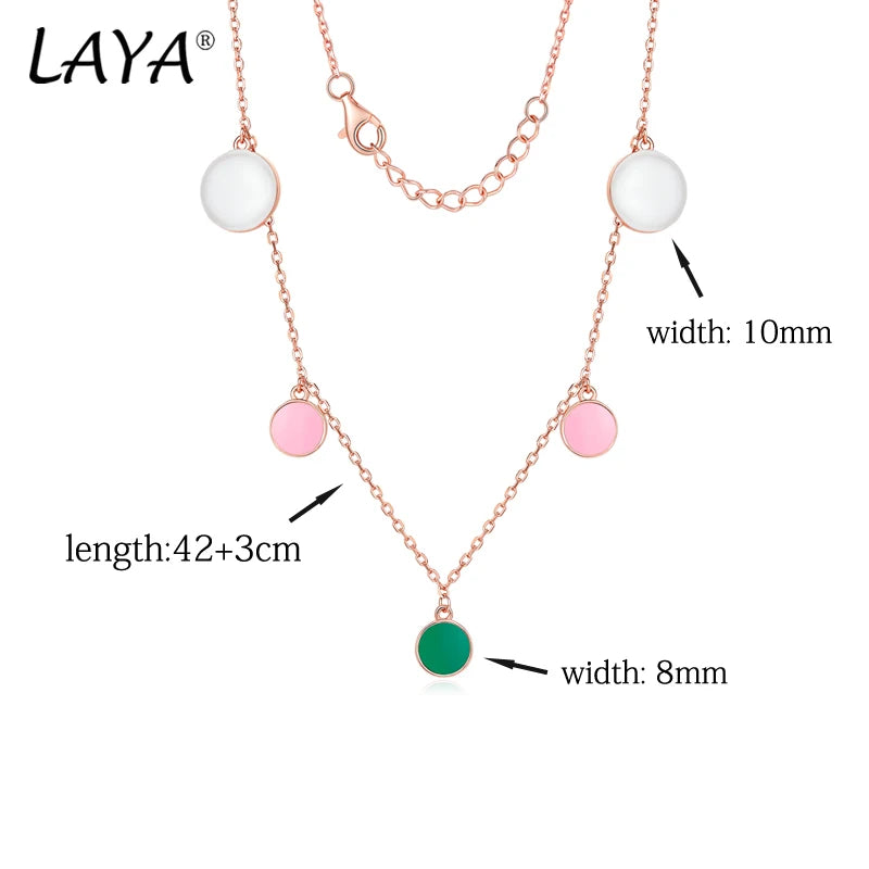 925 Silver LAYA Enamel Wave Point Necklace