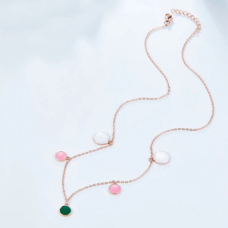 925 Silver LAYA Enamel Wave Point Necklace