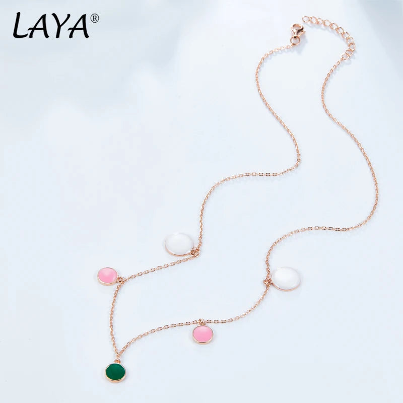 925 Silver LAYA Enamel Wave Point Necklace