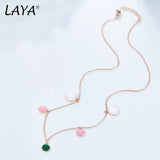 925 Silver LAYA Enamel Wave Point Necklace