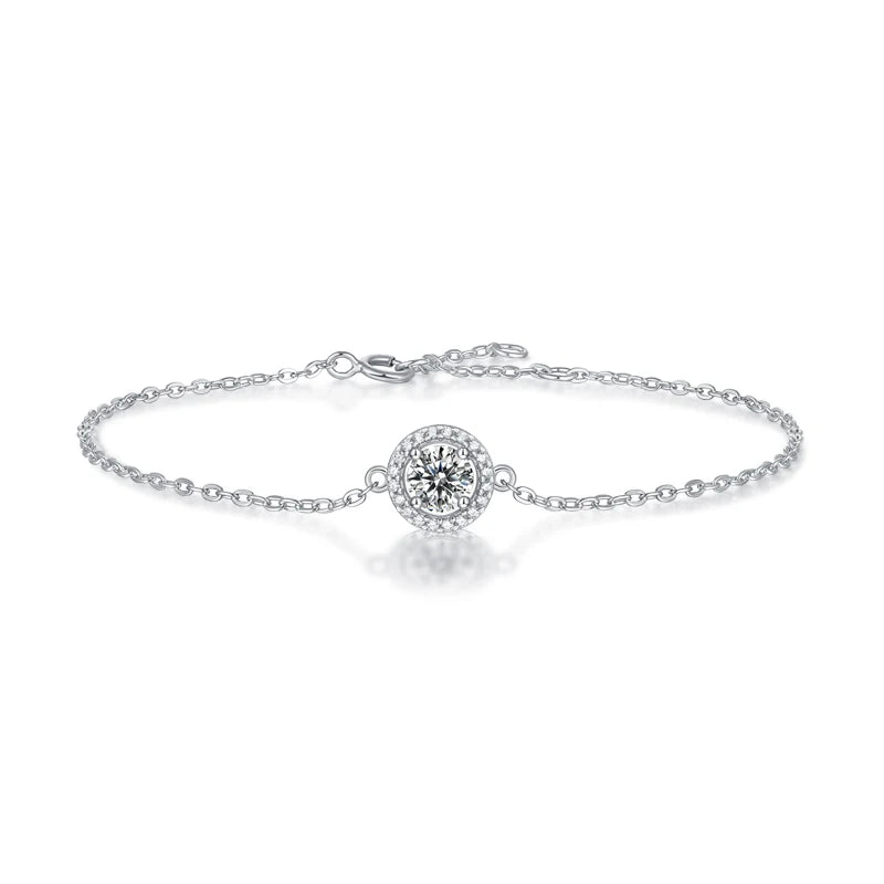LAYA 925 Sterling Silver Moissanite Diamond Tennis Bracelet For Women