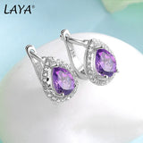 Vintage Amethyst Earrings 925 Sterling Silver