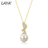LAYA Pendant Necklace Shell Pearl 925 Sterling Silver Jewelry