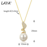 LAYA Pendant Necklace Shell Pearl 925 Sterling Silver Jewelry