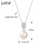 LAYA Shell Pearl Necklace Zircon Wedding Silver Fine Jewelry