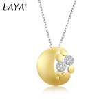 LAYA 925 Sterling Silver Shining Bubble Zircon Satin Necklace