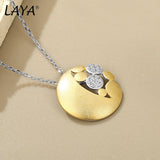 LAYA 925 Sterling Silver Shining Bubble Zircon Satin Necklace