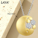 LAYA 925 Sterling Silver Shining Bubble Zircon Satin Necklace