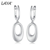 LAYA 925 Silver Circle Dangle Earrings for Women
