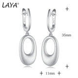 LAYA 925 Silver Circle Dangle Earrings for Women