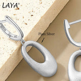 LAYA 925 Silver Circle Dangle Earrings for Women