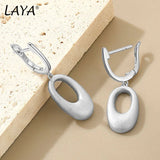 LAYA 925 Silver Circle Dangle Earrings for Women