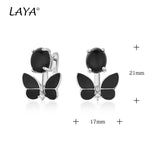 LAYA 925 Silver Butterfly Earrings Enamel Jewelry Gift