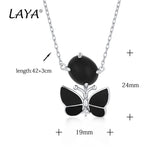 Real 925 Sterling Silver Butterfly Necklace Enamel Jewelry Gift