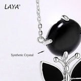 Real 925 Sterling Silver Butterfly Necklace Enamel Jewelry Gift