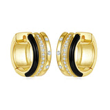 LAYA 925 Silver Zircon Enamel Earrings Women's Party Jewelry