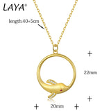 LAYA 925 Silver Zircon Dolphin Pendant Necklace