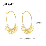Real 925 Sterling Star Personality Pearl Earrings Women Style Jewelry