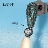 LAYA Elongated Pearl Dangle Earrings Wedding Jewelry Gift
