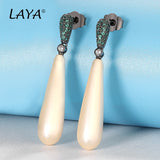 LAYA Elongated Pearl Dangle Earrings Wedding Jewelry Gift