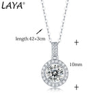 LAYA S925 Silver 1CT Moissanite Pendant Necklace Women Bride Wedding