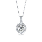 LAYA S925 Silver 1CT Moissanite Pendant Necklace Women Bride Wedding
