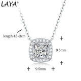 LAYA S925 Sterling Silver 1ct Princess Square Moissanite Pendant Necklace