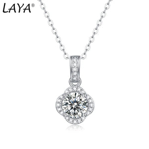 LAYA S925 Silver 1ct Moissanite Clover Necklace For Women